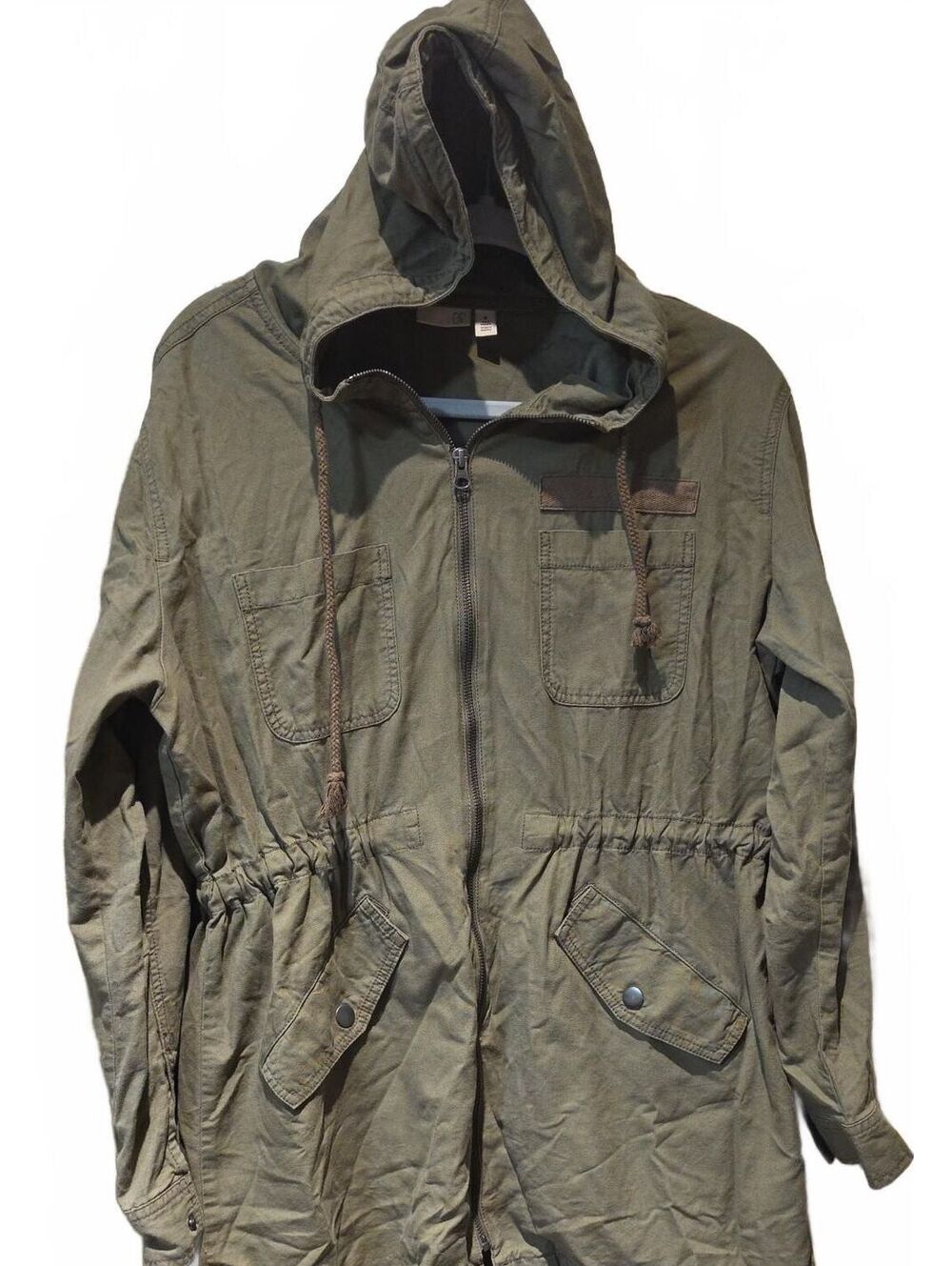 BP. Women's Full Zip Military Jacket Khaki Army Green Hooded Size medium